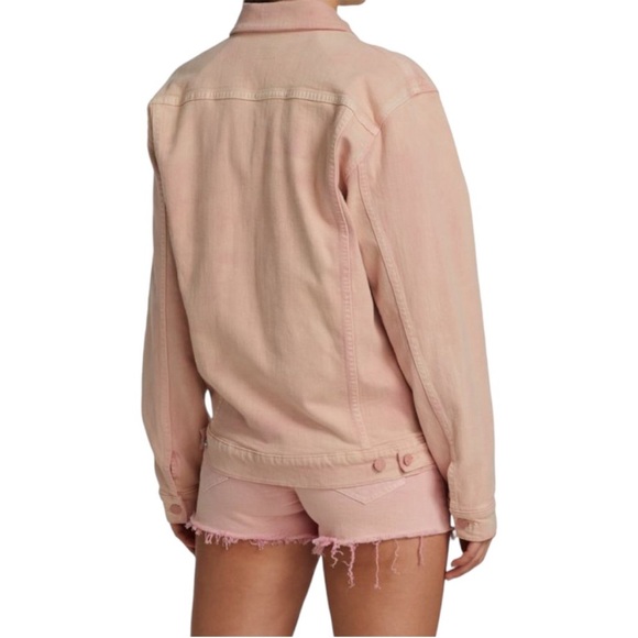 MOTHER SUPERIOR The Drifted Off Denim Jean Jacket Pink Oversize Size Medium - Picture 3 of 9